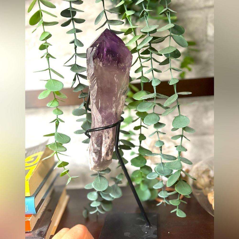 Amethyst Crystal wand on Stand gorgeous amethyste wand